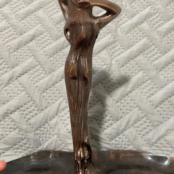 Art Nouveau Maiden Card Tray/Twin Sectioned Fruit Dish 8” - Picture 15 of 15